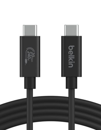 Belkin USB4 Cable, 240W + 20Gbps - 6.6 ft