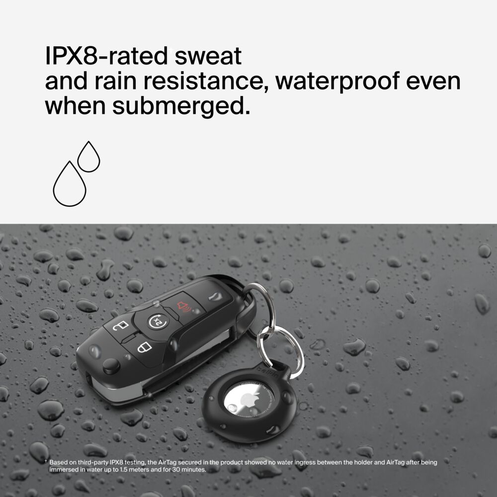 Belkin Waterproof Secure Holder with Key Ring for AirTag - 1 Pack, Black - Image 6