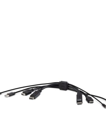 Belkin TAA DUAL (1) HDMI-HDMI (1) DP-DP/USB/AU CBL - Black, 1.0 feet