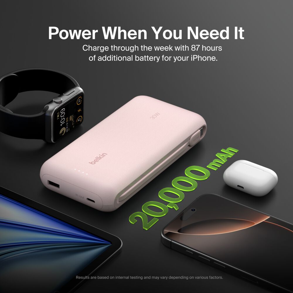 Belkin Power Bank 20K with Integrated Cable - Image 4