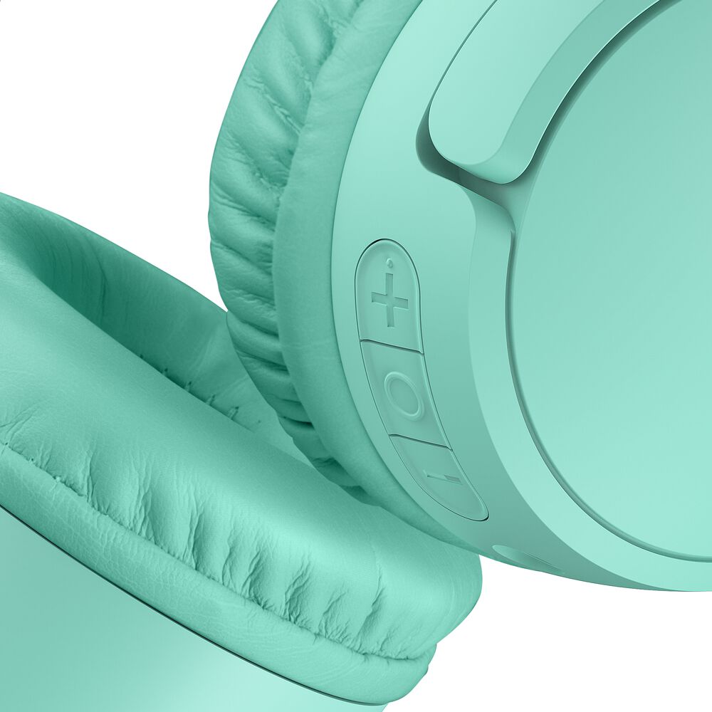 Belkin Wireless On-Ear Headphones for Kids - Mint, USB-C with Carrying Case - Image 8
