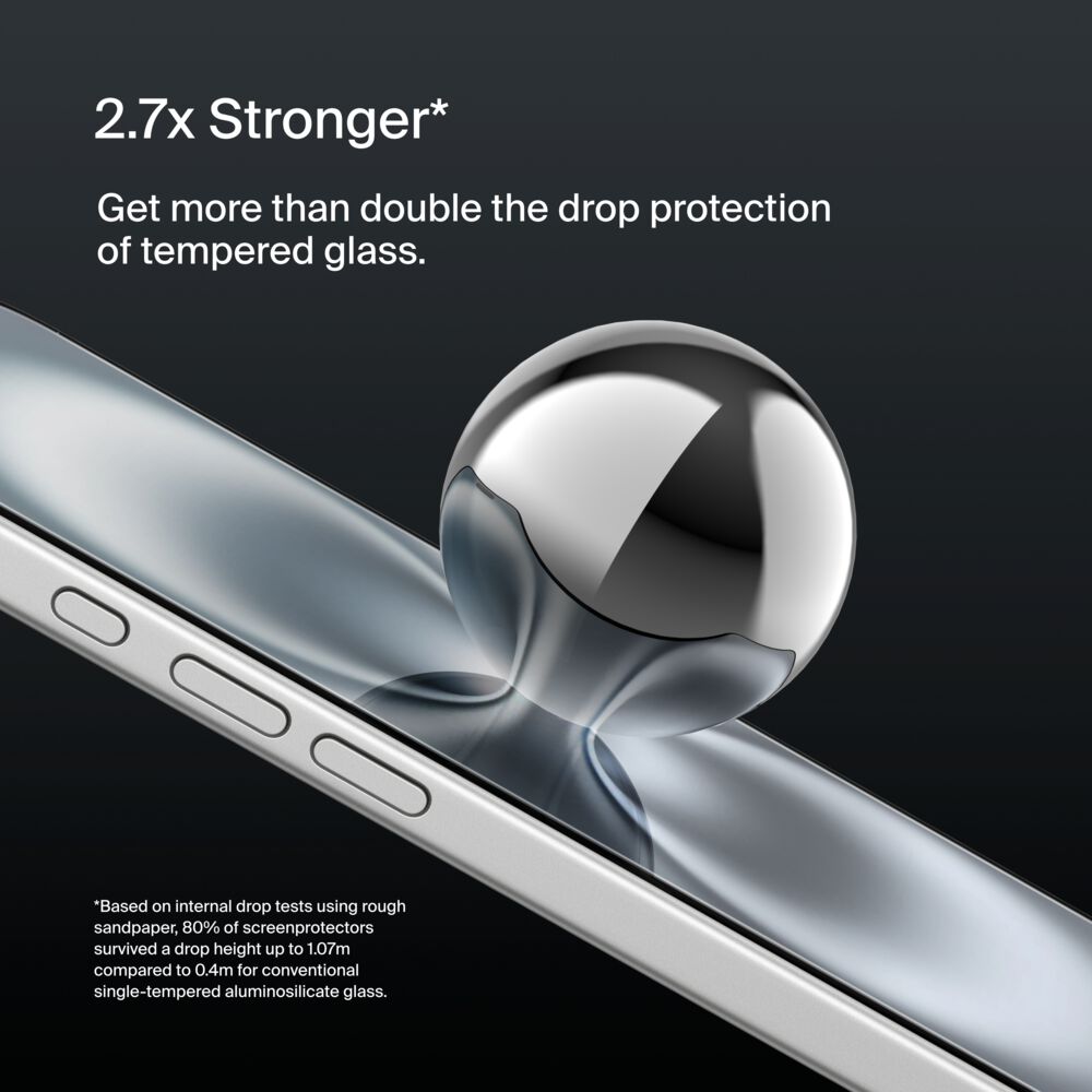 Belkin UltraGlass 2 Treated Screen Protector for iPhone 16 / iPhone 15 / iPhone 14 Pro - Image 3