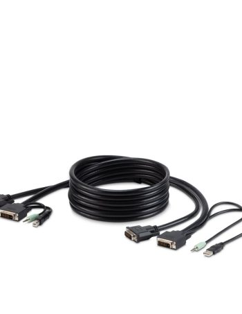 Belkin TAA 2 DVI/USB/AUD SKVM CBL, DVI-D M/M; USB A/B, 10' - Black, 10.0 feet
