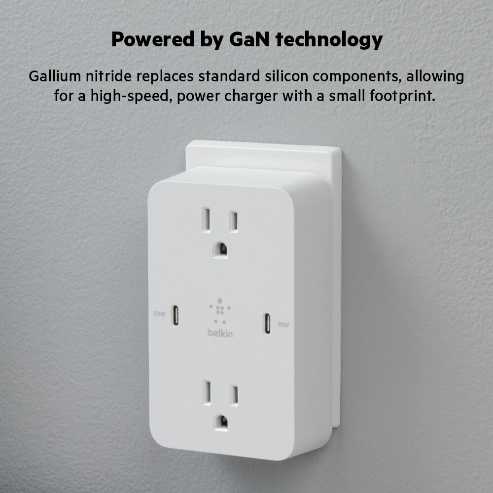 Belkin GaN Wall Plate - White - Image 2