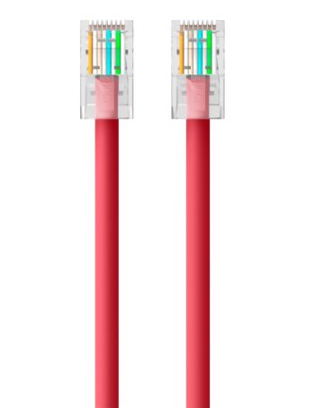Belkin CAT6 Ethernet Patch Cable, RJ45, M/M - Red, 15 ft