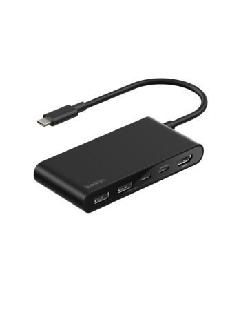 Belkin 5-Port USB-C Hub with Dual USB-C Ports - Black
