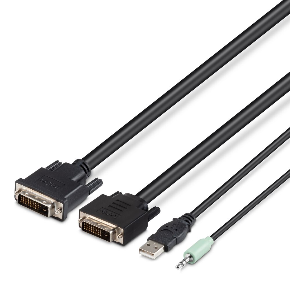 Belkin TAA 2 DVI/USB/AUD SKVM CBL, DVI-D M/M; USB A/B, 10' - Black, 10.0 feet - Image 6