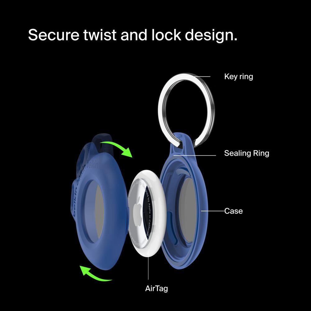 Belkin Waterproof Secure Holder with Key Ring for AirTag - 1 Pack, Blue - Image 6