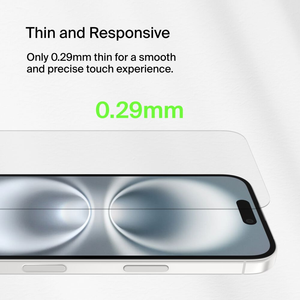 Belkin UltraGlass 2 Treated Screen Protector for iPhone 16 / iPhone 15 / iPhone 14 Pro - Image 5