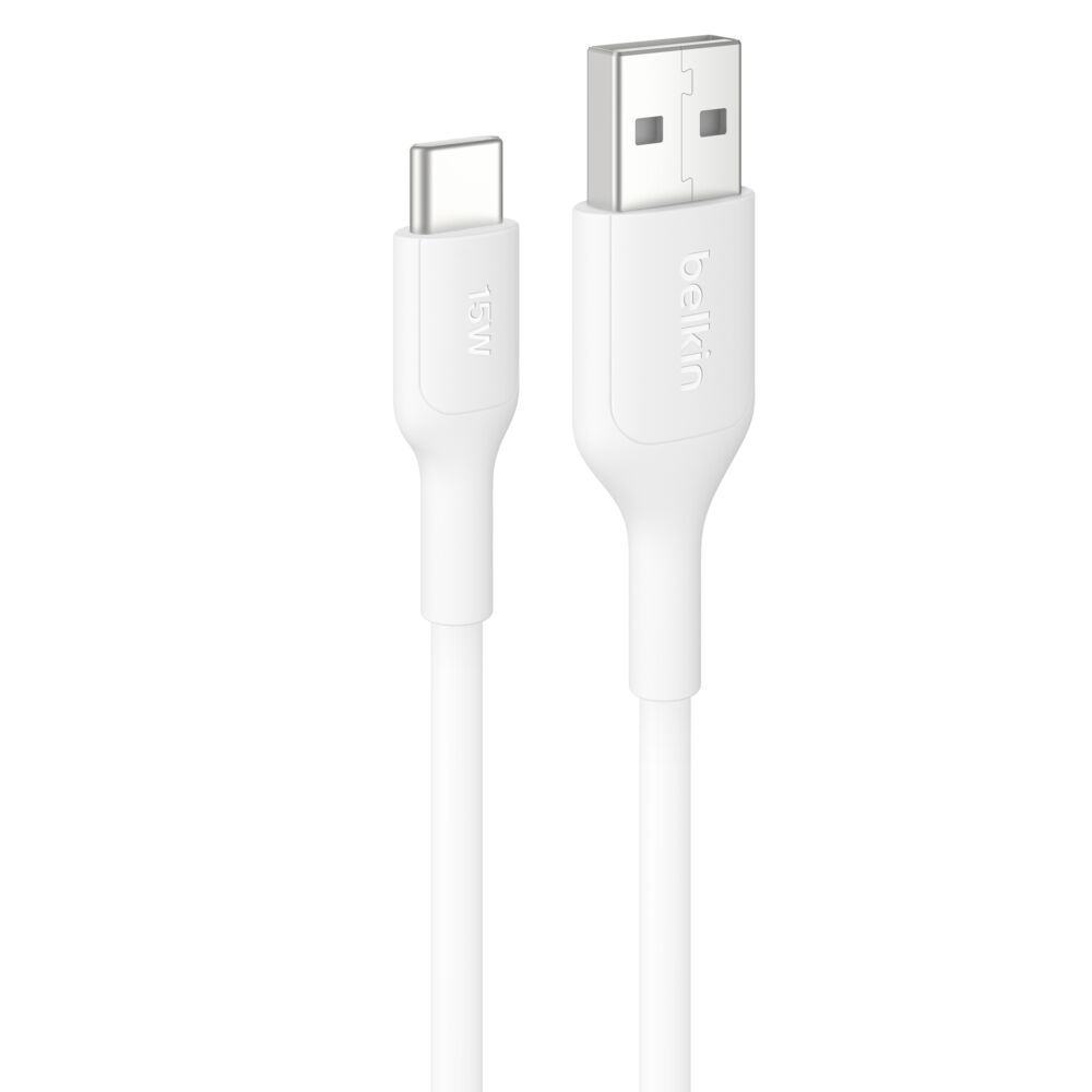 Belkin USB-A to USB-C Cable 15W, 3.3ft/1m, White - 3.3 ft, 1 Pack