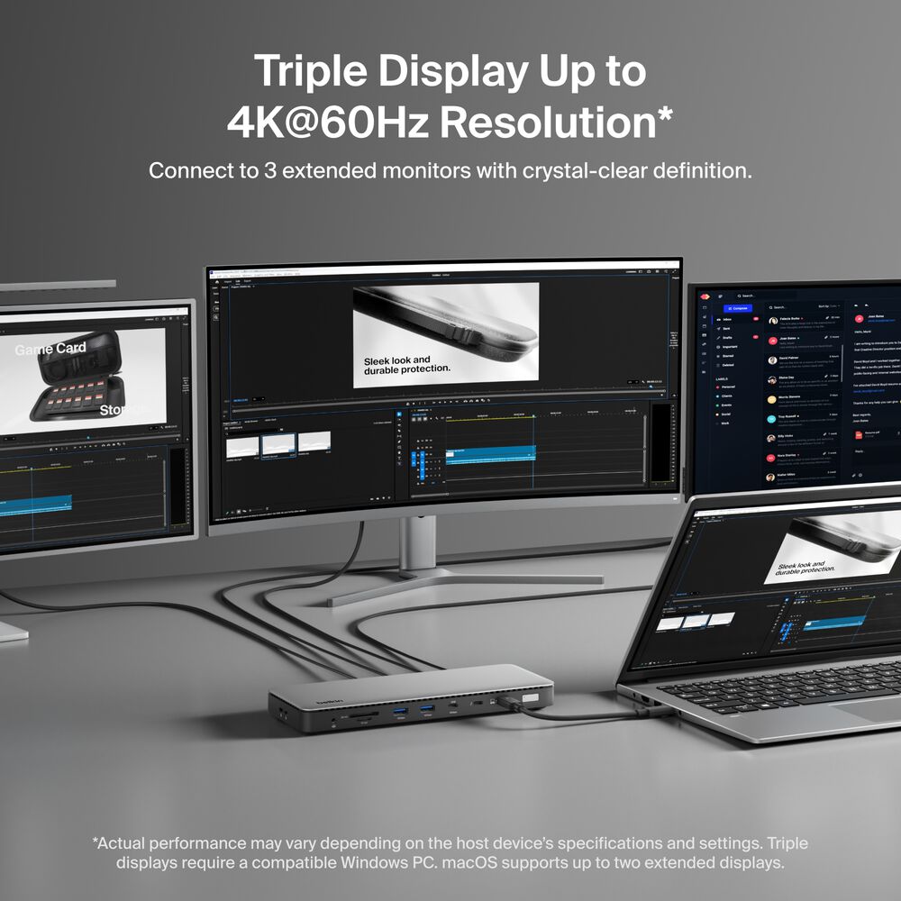 Belkin Thunderbolt 4 Dock - Gray - Image 4