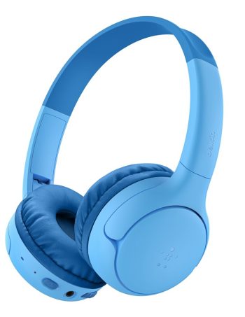 Belkin Wireless On-Ear Headphones for Kids - Blue, With Carrying Case