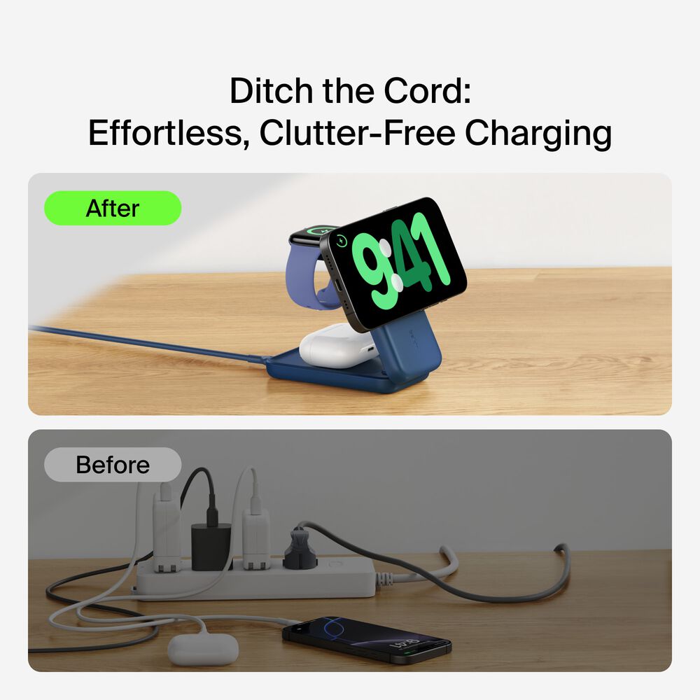 Belkin 3-in-1 Foldable Magnetic Charger with Qi2 25W - Image 6