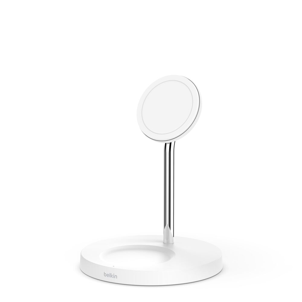 Belkin 2-in-1 Wireless Charger Stand with Official MagSafe Charging 15W (Certified Refurbished) - White - Image 2