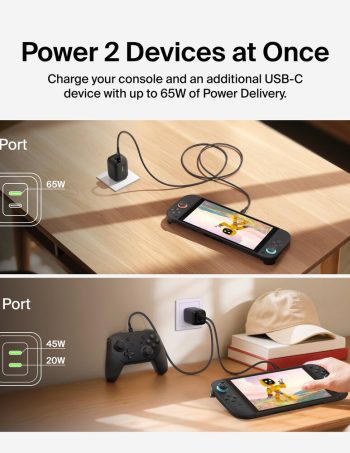 Belkin Dual USB-C Wall Charger 65W for Nintendo Switch 2 - Black