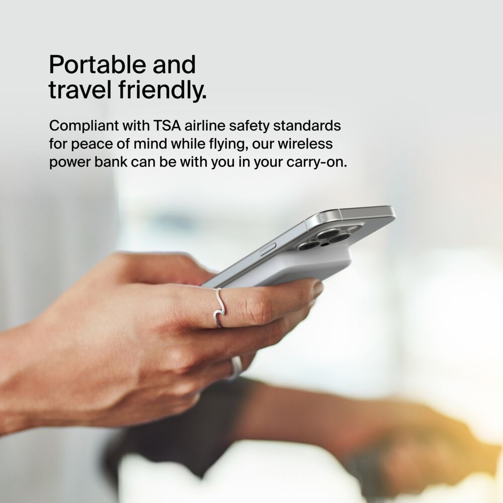 Belkin Magnetic Power Bank with Qi2 15W 5K - White - Image 4