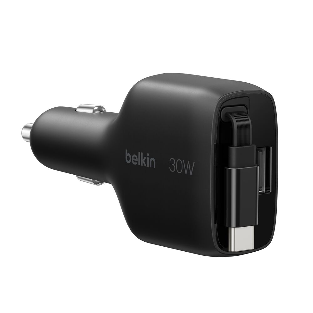 Belkin Retractable Car Charger 30W - Black - Image 11