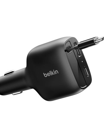 Belkin Retractable Car Charger 75W - Black
