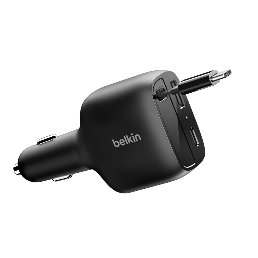 Belkin Retractable Car Charger 75W - Black