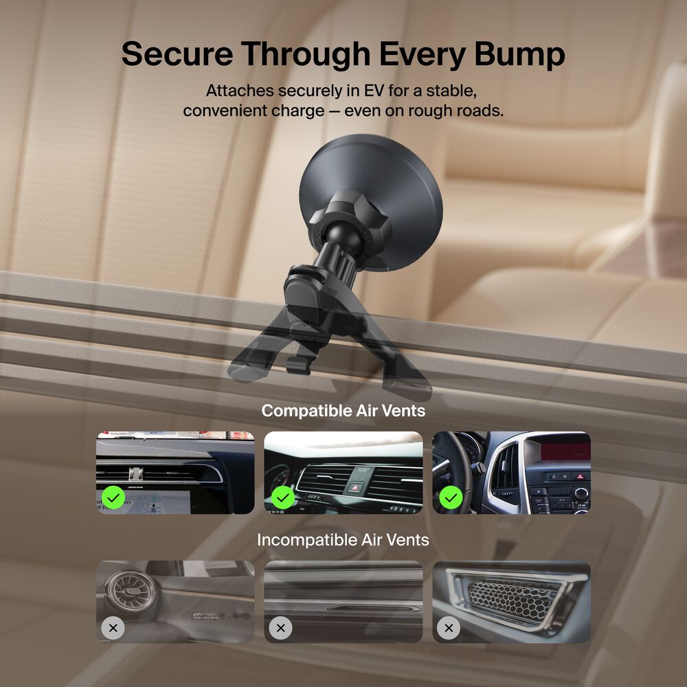 Belkin Magnetic Wireless Charging Car Vent Mount - Power Supply Included - Image 4