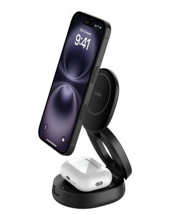 Belkin 2-in-1 Convertible Magnetic Charging Stand with Qi2 15W - Black