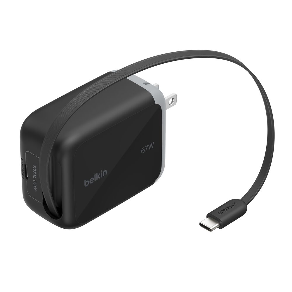 Belkin Retractable GaN Wall Charger 45W/67W