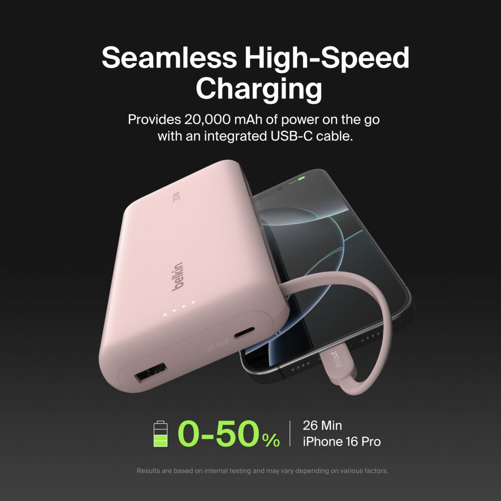 Belkin Power Bank 20K with Integrated Cable - Image 2