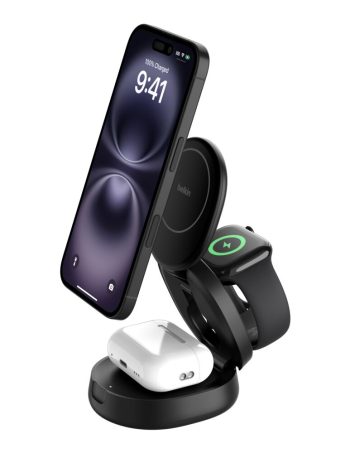 Belkin 3-in-1 Convertible Magnetic Charging Stand with Qi2 15W - Black