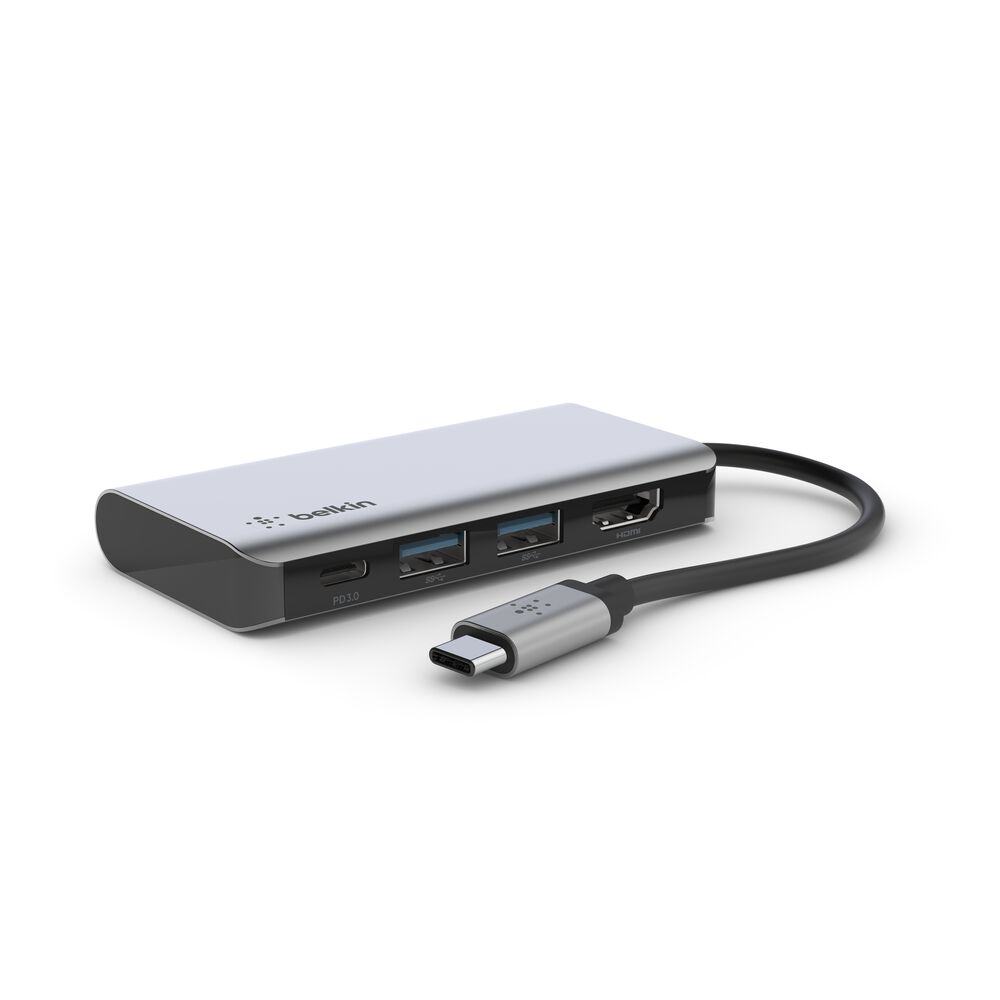 Belkin USB-C 4-in-1 Multiport Adapter - Space Gray