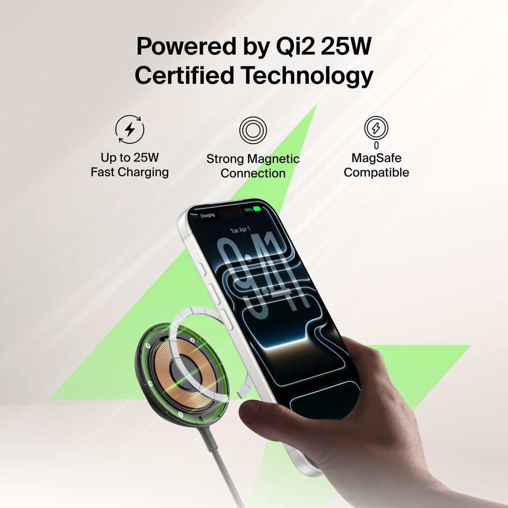 Belkin Magnetic Charger with Qi2 25W - Square Form, Black, Power Supply Not Included - Image 2