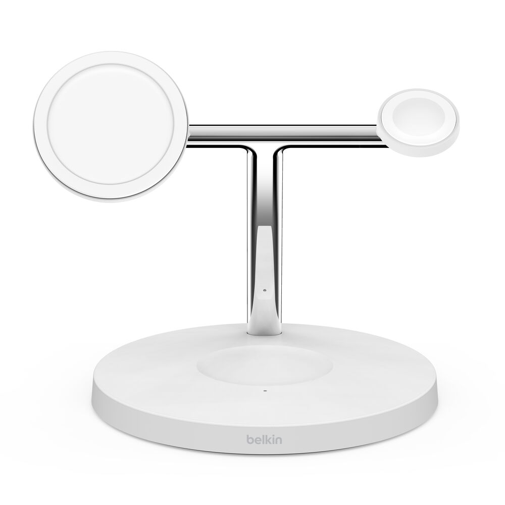 Belkin 3-in-1 Wireless Charger with Official MagSafe Charging 15W (Certified Refurbished) - White - Image 5