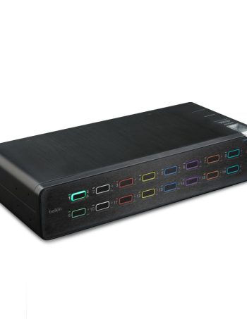 Belkin Universal 2nd Gen Secure KVM Switch, 16-Port Single Head w/ CAC - Black