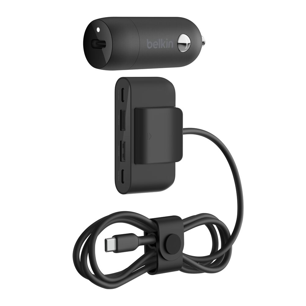 Belkin 30W USB-C Car Charger + 4-port USB power extender - 4-Port Power Extender