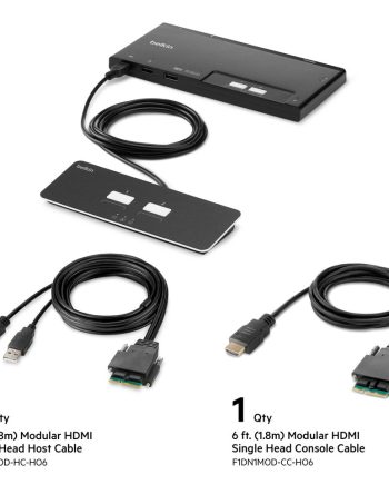 Belkin 2-Port Single Head HDMI Modular Secure KVM Switch PP4.0 W/ Remote - Black