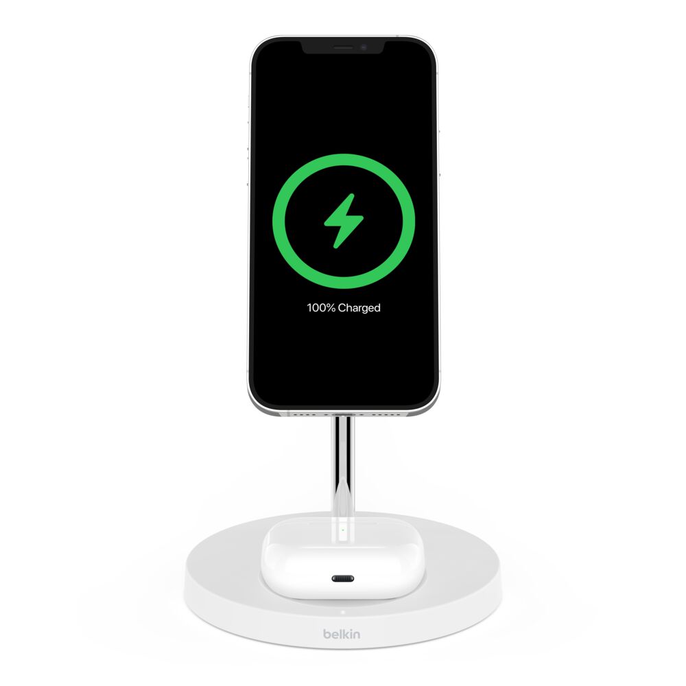 Belkin 2-in-1 Wireless Charger Stand with Official MagSafe Charging 15W (Certified Refurbished) - White - Image 9