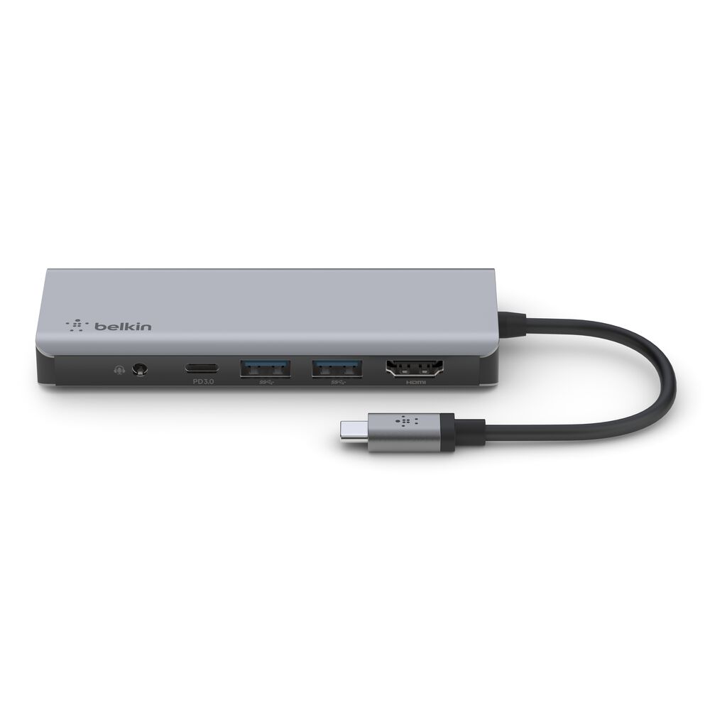 Belkin USB-C 7-in-1 Multiport Hub - Space Gray, 4K@30Hz - Image 10