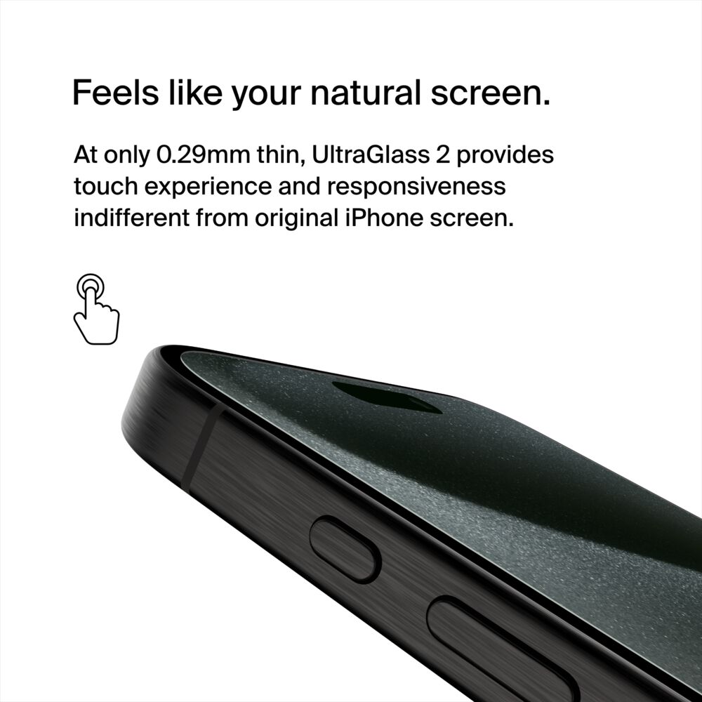 Belkin UltraGlass 2 Blue Light Filter Screen Protector for iPhone 15 Pro Max - Image 6