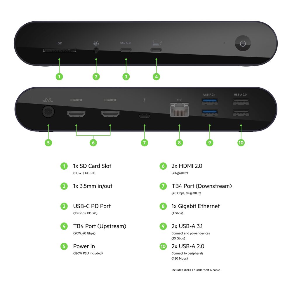 Belkin Pro Thunderbolt 4 Dock - Space Gray - Image 2
