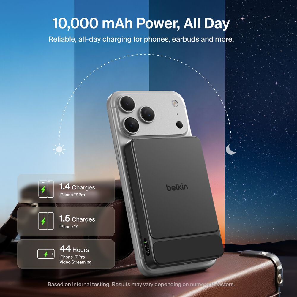 Belkin Slim Magnetic Power Bank 10K - Black - Image 3