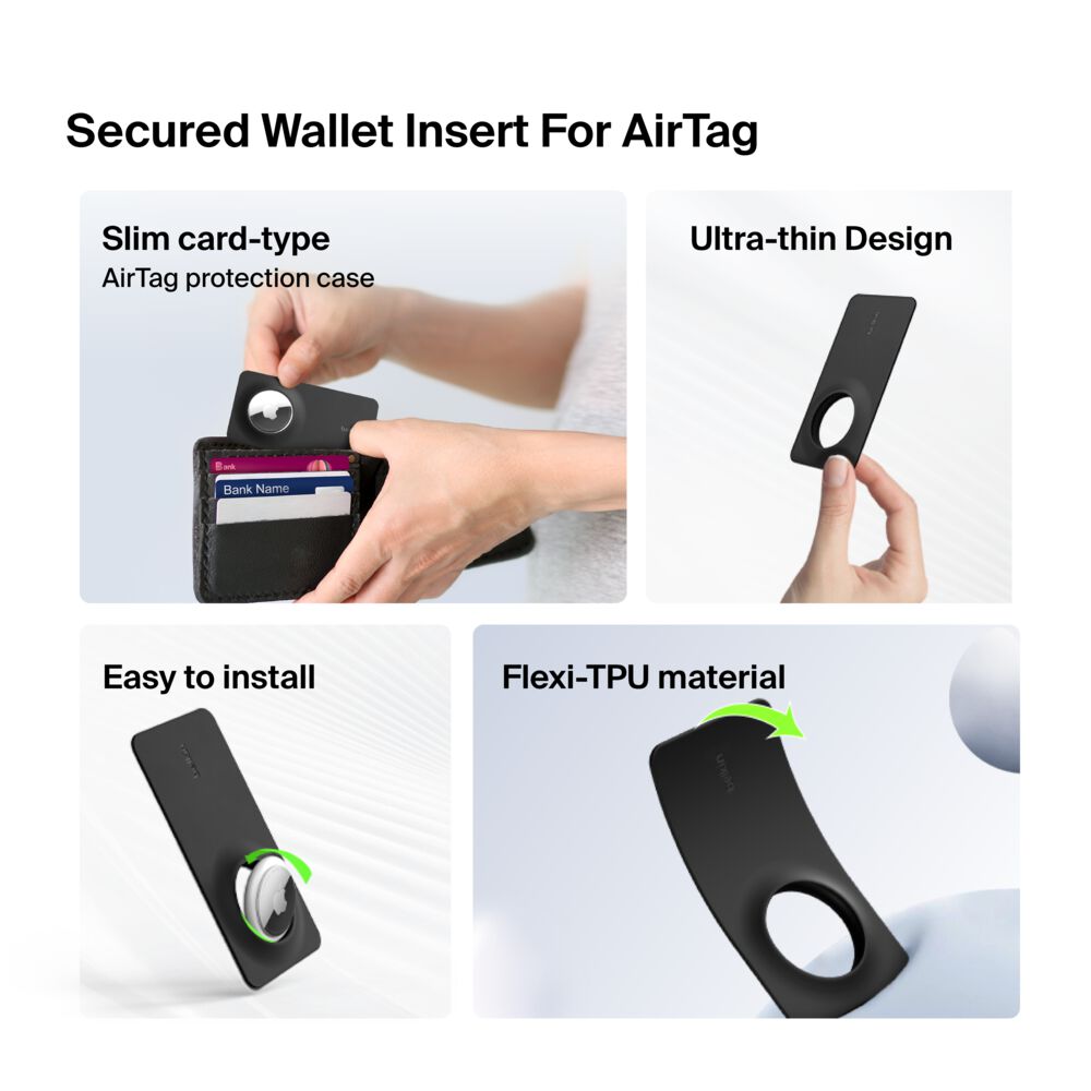 Belkin Secure Wallet Insert for AirTag - Black, 2 Pack - Image 2
