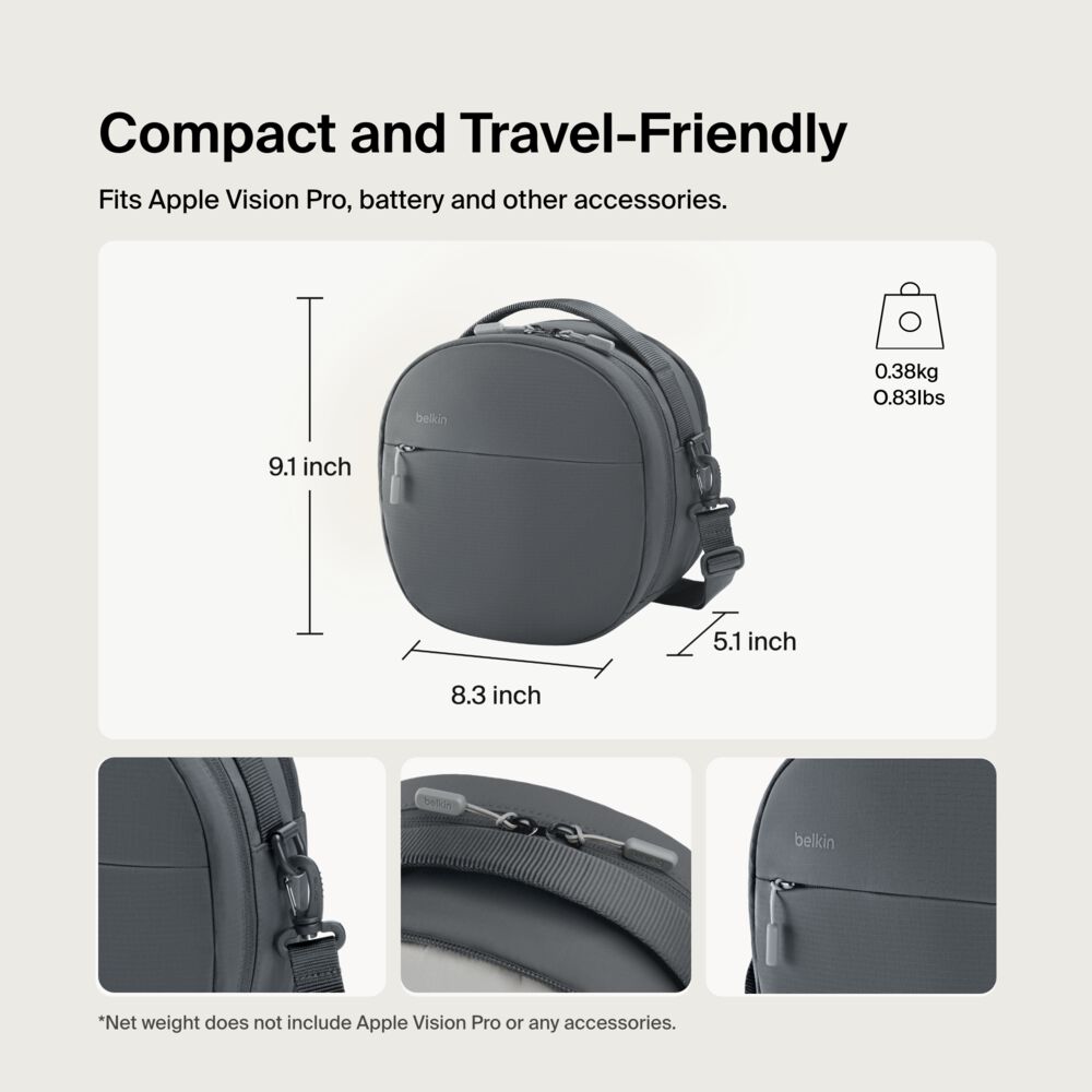 Belkin Travel Bag for Apple Vision Pro - Gray - Image 3