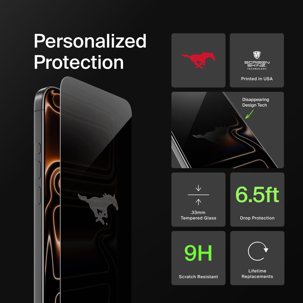 Belkin Southern Methodist University Custom Glass Screen Protector - iPhone 16 Plus/15 Plus/15 Pro Max, Privacy - Image 2