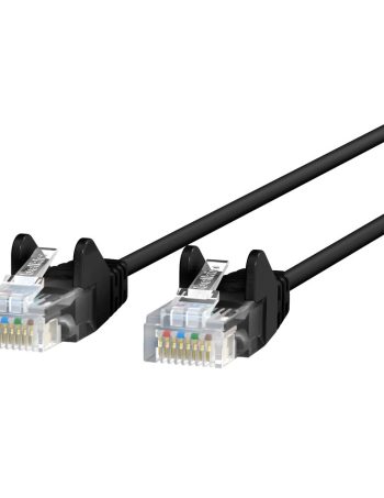 Belkin CAT6 Slim Gigabit Snagless UTP Ethernet Cable - Black, 1 ft