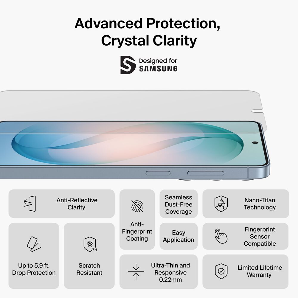 Belkin Titan EcoGuard Anti-Reflective Filter Screen Protector for Samsung Galaxy S26+ - Image 2