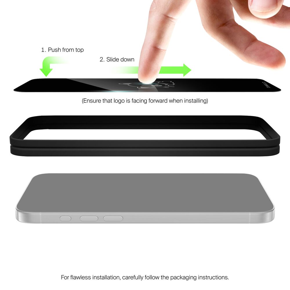 Belkin Chocolat Sleepy Custom Glass Screen Protector - iPhone 17, Clear - Image 6