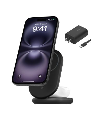 Belkin 2-in-1 Magnetic Foldable Wireless Charger with Qi2 15W - Black, tt variant