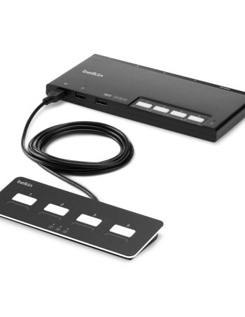 Belkin 4-Port Modular Secure KM Switch PP4.0 W/ Remote - Black