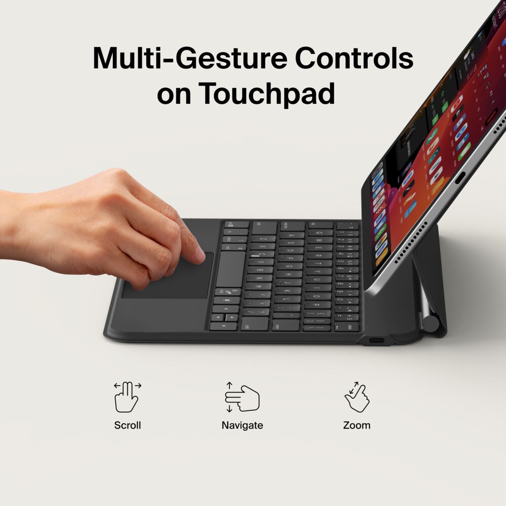 Belkin Pro Keyboard Case with Magnetic Stand for iPad 10.9" (10th Gen) / iPad 11" (A16) - Black - Image 4
