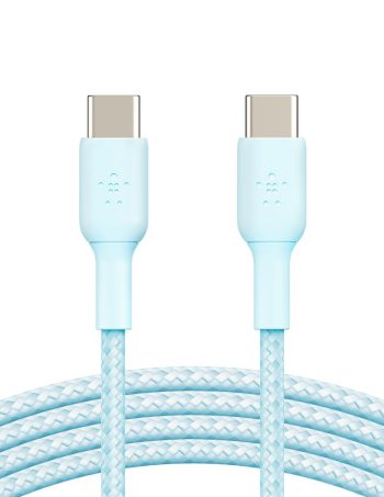 Belkin Braided USB-C to USB-C Cable - Blue, 3.3 ft, 1 Pack