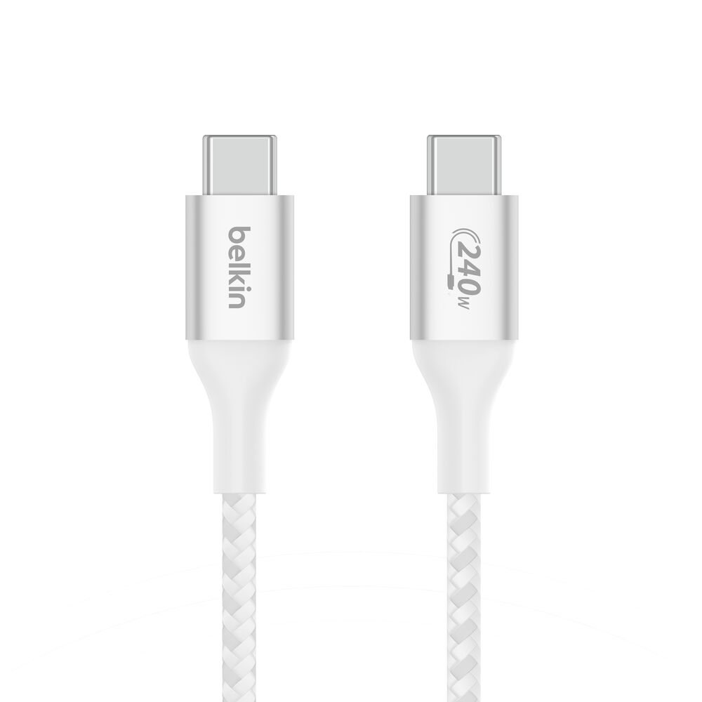 Belkin USB-C to USB-C Cable 240W - White, 3.3 ft